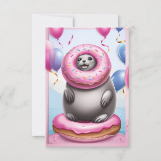 Seal Donut Delut : Modèle de carte d'anniversaire