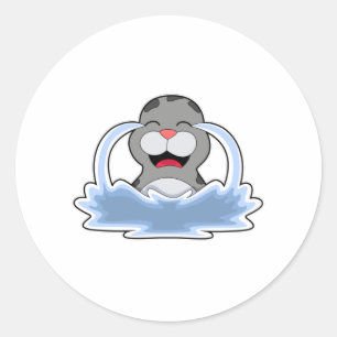 Seal in Water Ronde Sticker
