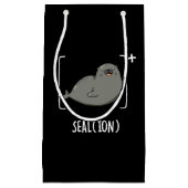 Seal Ion Funny Zee Lion Pun Dark BG Klein Cadeauzakje (Voorkant)