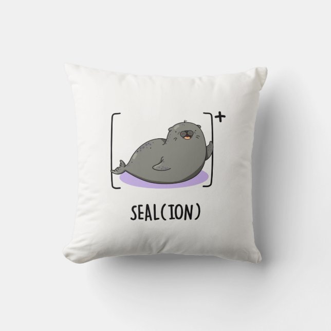 Seal Ion Funny Zee Lion Pun Kussen (Voorkant)