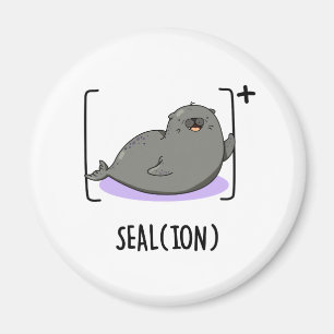Seal Ion Funny Zee Lion Pun Magneet