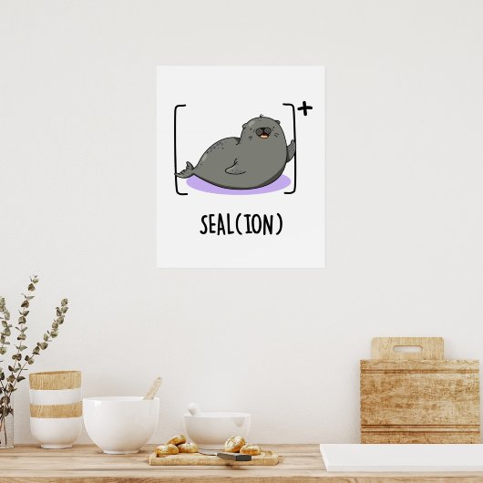 Seal Ion Funny Zee Lion Pun Poster (Keuken)