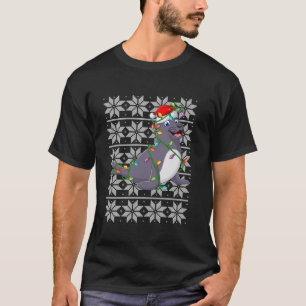 Seal Kerstverlichting Santa Hoed Seal Lelijke trui T-shirt