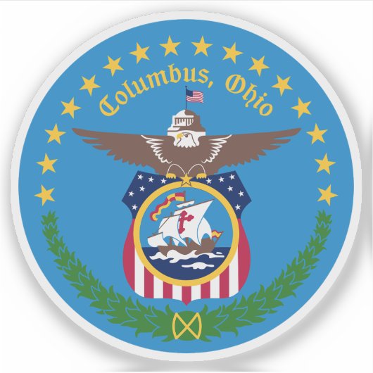 Seal of Columbus, Ohio, USA Sticker (Voorkant)