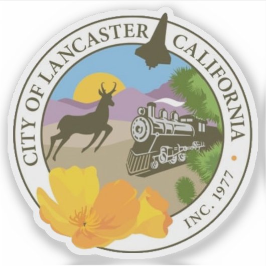 Seal of Lancaster, California, USA Sticker (Voorkant)