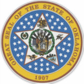 Seal Of Oklahoma Car Truck Window Sticker (Voorkant)