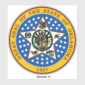 Seal Of Oklahoma Car Truck Window Sticker (Vel)