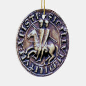 SEAL OF THE KNIGHTS TEMPLAR MONOGRAM burgundy Keramisch Ornament (Rechts)