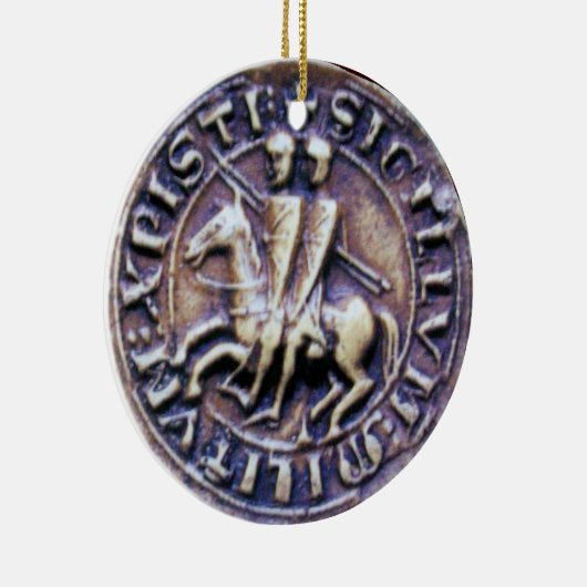 SEAL OF THE KNIGHTS TEMPLAR MONOGRAM burgundy Keramisch Ornament (Rechts)
