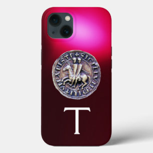 SEAL OF THE KNIGHTS TEMPLAR MONOGRAM Red Burgundy iPhone 13 Hoesje