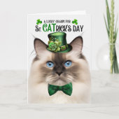 Seal Point Ragdoll Lucky Charm St CATrick's Day Feestdagen Kaart (Voorkant)