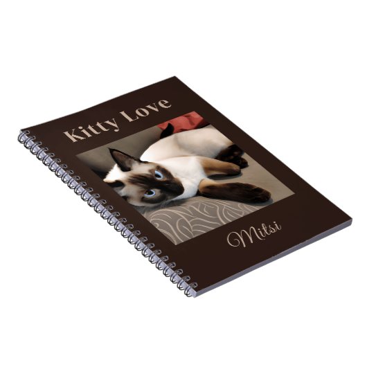 Seal Point Siamese Digital Portret Notitieboek (Rechterzijde)