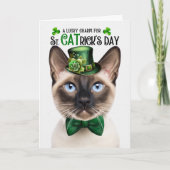 Seal Point Siamese Lucky Charm St CATrick's Day Feestdagen Kaart (Voorkant)