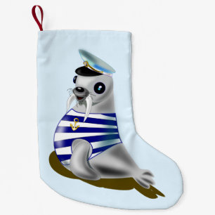 Seal Sailor Grappige Kerst kous Kleine Kerstsok
