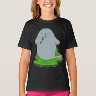 Seal Singer Microfoon Muziek T-shirt