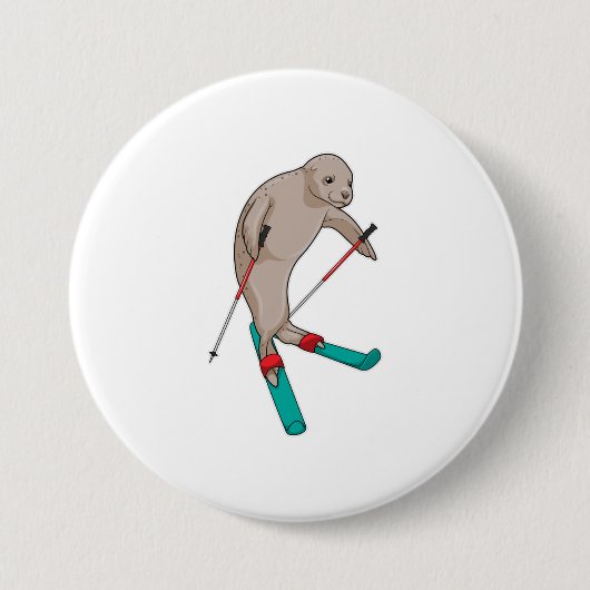Seal Skier Ski Ronde Button 7,6 Cm (Voorkant)