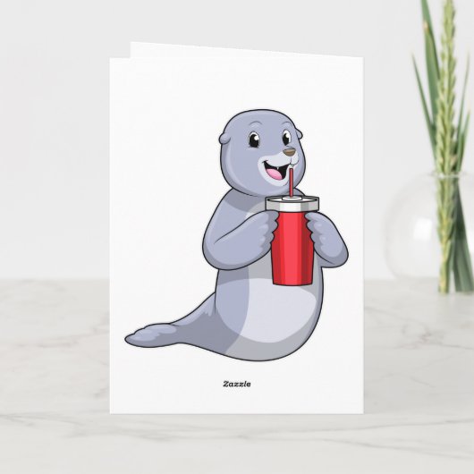 Seal with Drinking cup Kaart (Achterkant)