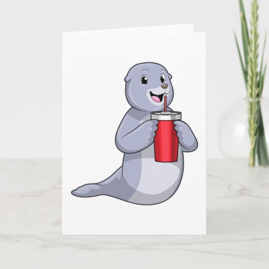 Seal with Drinking cup Kaart (Voorkant)