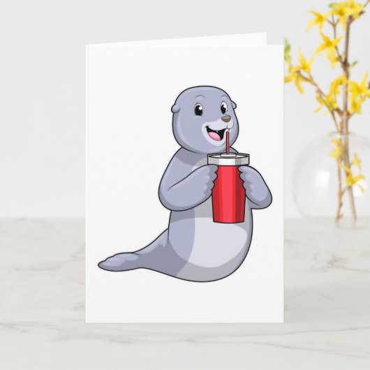 Seal with Drinking cup Kaart (Gele Bloem)