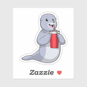 Seal with Drinking cup Sticker