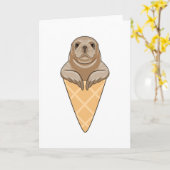 Seal with Ice cream cone Kaart (Gele Bloem)