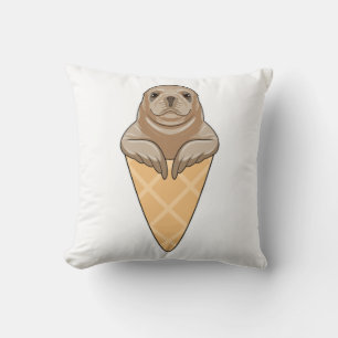 Seal with Ice cream cone Kussen