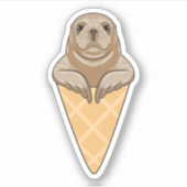 Seal with Ice cream cone Sticker (Voorkant)