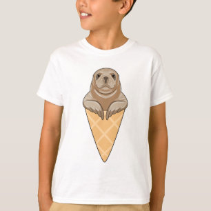 Seal with Ice cream cone T-shirt