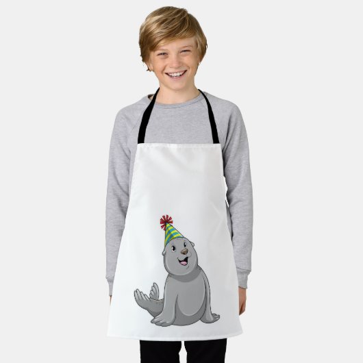 Seal with Party hat Party Schort (Gedragen)