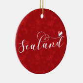 Sealand Flag in Heart, Vorstendom Sealand Keramisch Ornament (Rechts)