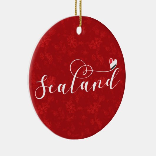 Sealand Flag in Heart, Vorstendom Sealand Keramisch Ornament (Rechts)