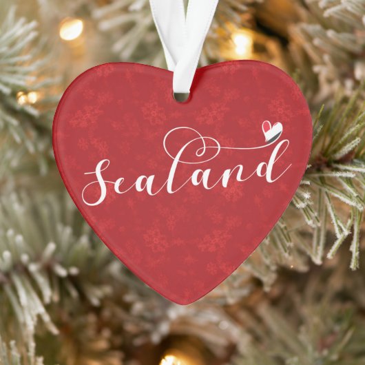 Sealand Flag in Heart, Vorstendom Sealand Ornament (Boom)