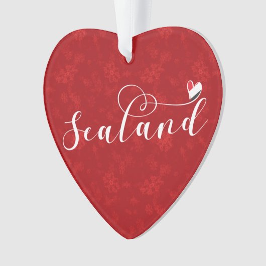 Sealand Flag in Heart, Vorstendom Sealand Ornament (voorkant)