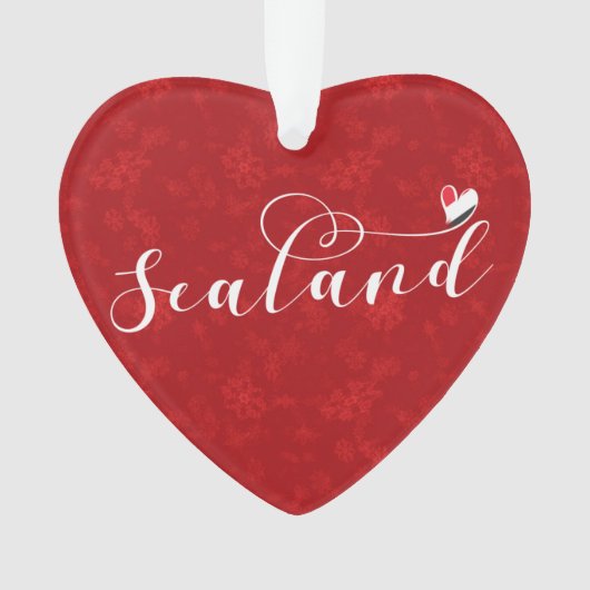 Sealand Flag in Heart, Vorstendom Sealand Ornament (voorkant)
