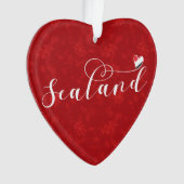Sealand Flag in Heart, Vorstendom Sealand Ornament (voorkant)