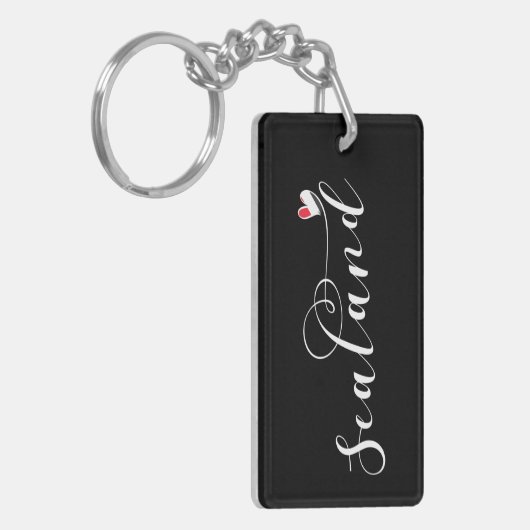 Sealand Flag in Heart, Vorstendom Sealand Sleutelhanger (Voorkant Links)