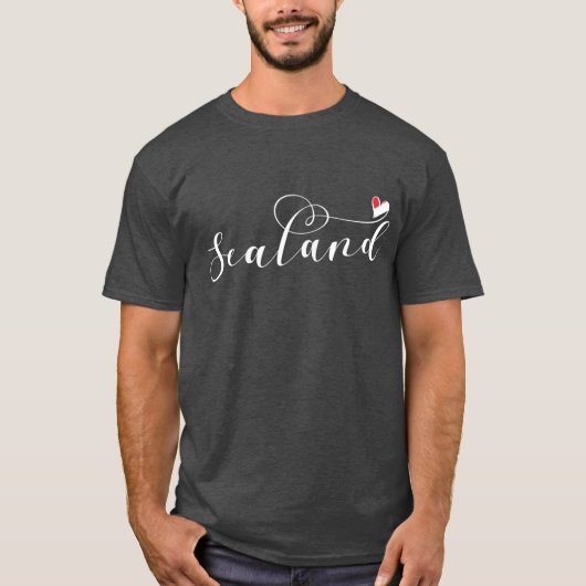 Sealand Flag in Heart, Vorstendom Sealand T-S T-shirt (Voorkant)