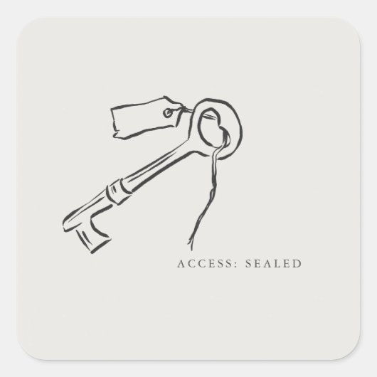 Sealed Key- Regency Correspondence Archive Vierkante Sticker (Voorkant)