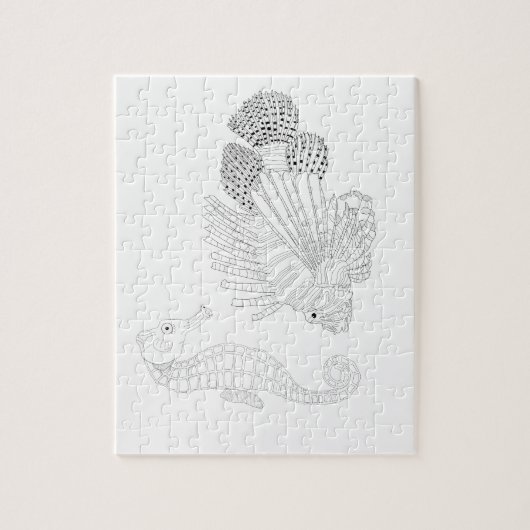 Sealife adult Coloring Puzzle Legpuzzel (Verticaal)