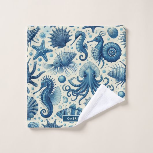 Sealife Animals Pattern Bad Handdoek (Wasdoekje)