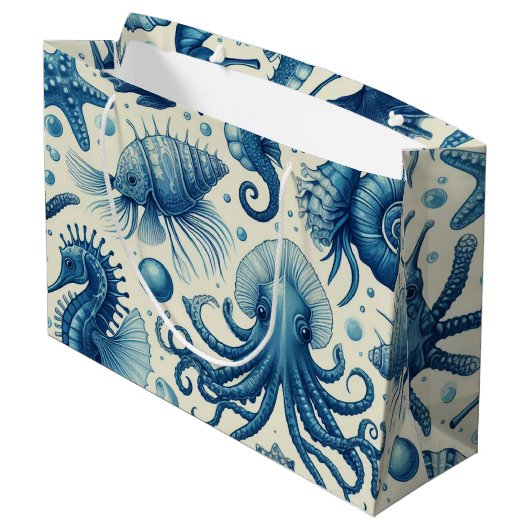 Sealife Animals Pattern Groot Cadeauzakje (Achterkant Gekanteld)