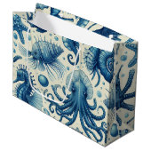 Sealife Animals Pattern Groot Cadeauzakje (Voorkant Gekanteld)
