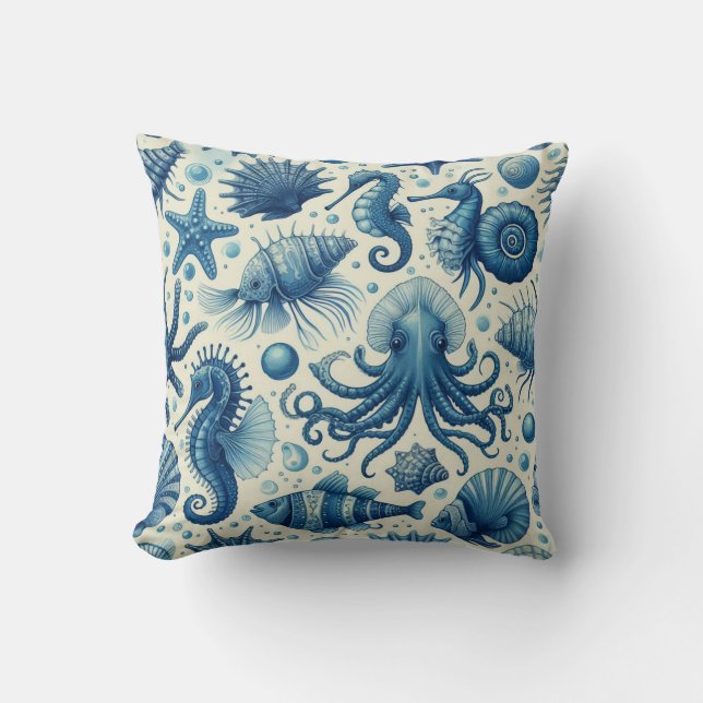  Sealife Animals Pattern Kussen (Voorkant)