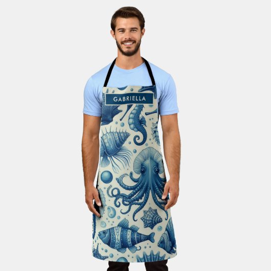 Sealife Animals Pattern Schort (Gedragen)