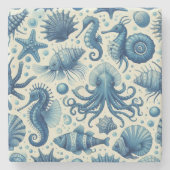  Sealife Animals Pattern Stenen Onderzetter (Voorkant)