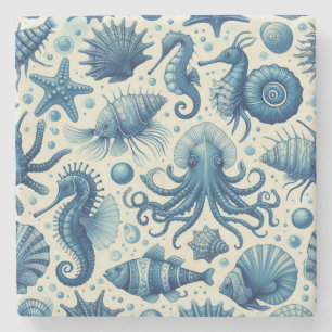 Sealife Animals Pattern Stenen Onderzetter