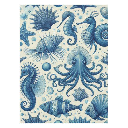  Sealife Animals Pattern Tafelkleed (Voorkant)