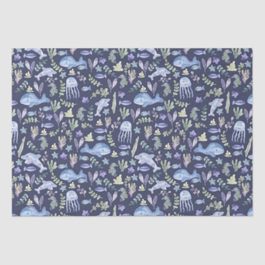 Sealife Modern Waterverf Tissuepapier (Voorkant)