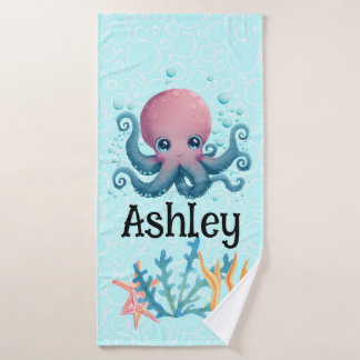 Sealife octopus gepersonaliseerde handdoek