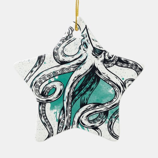 Sealife Octopus Keramisch Ornament (Voorkant)